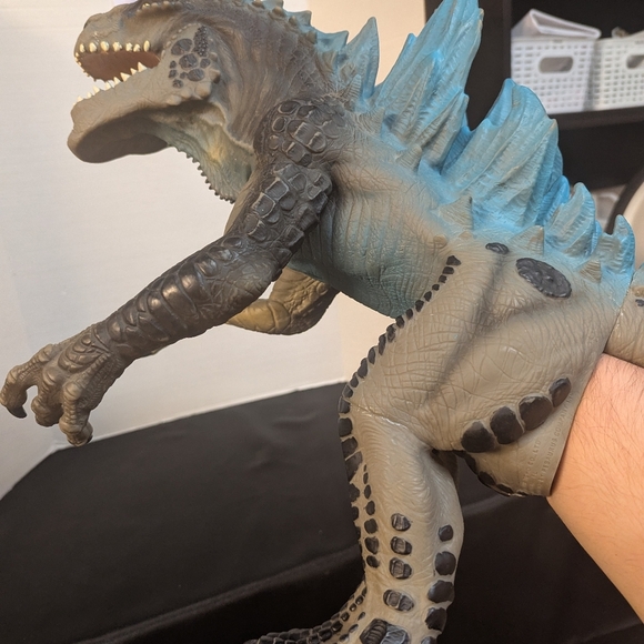 1998 Toho Blue GODZILLA Full Body Rubber Hand Puppet Resaurus 21 Inches Long - Picture 2 of 12